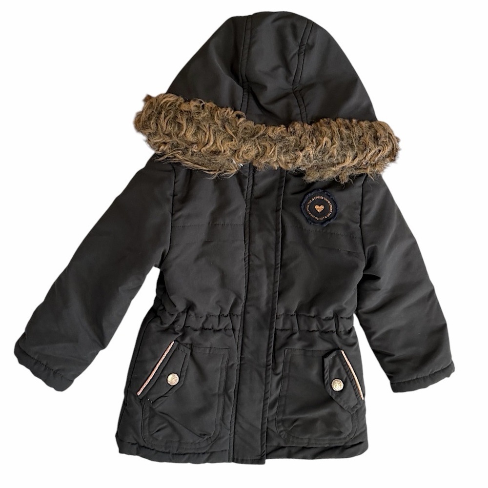 Y2K Limited Too 3T Toddler Girls Puffer Jacket Winter Coat Faux Fur Hood Lining
